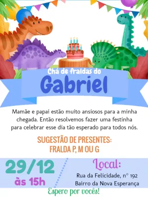 Invito baby shower – Statico – Pedro Henrique