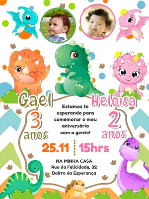 Invitación de cumpleaños Dinosaurio – Estático – Pedro Henrique
