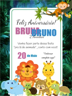 Safari Birthday Invitation – Static – Wolf Designer