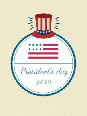 President's Day Post with Patriotic Icons to Edit Online