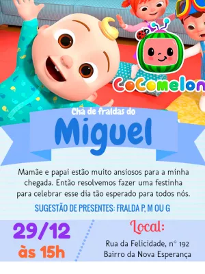 Invito baby shower – Statico – Pedro Henrique