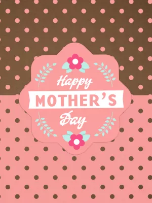 Editable Mother's Day Card with Polka Dots to Edit Online