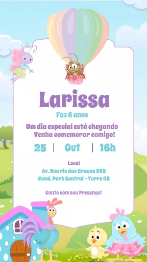 Galinha Pintadinha Birthday Invitation – Static – Gisele