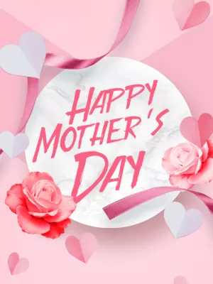 Happy Mother's Day Post with Roses and Hearts to Edit Online