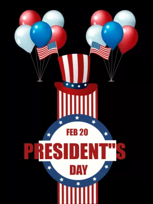 Editable President's Day Post with Patriotic Elements