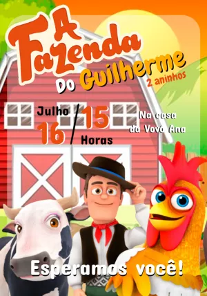 Convite de Aniversário Fazenda do Zenon para Editar Online