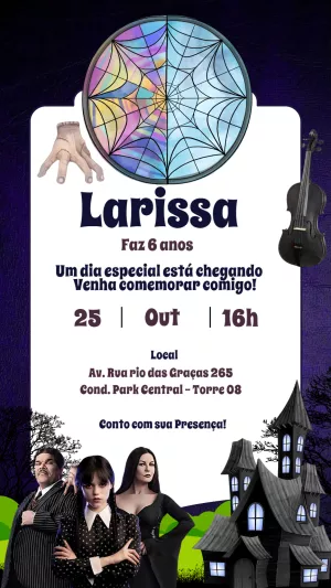 Invito di compleanno Mercoledì – Statico – Gisele