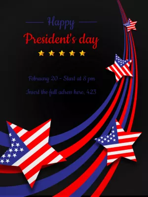 Editable President's Day Flyer with Patriotic Stars