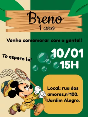 Safari Birthday Invitation – Static – Gley Leobas