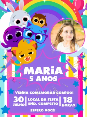 Invitación de cumpleaños Bolofofos – Estático – Decore Arte