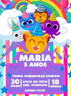 Invitación de cumpleaños Bolofofos – Estático – Decore Arte