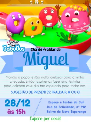 Invito baby shower – Statico – Pedro Henrique