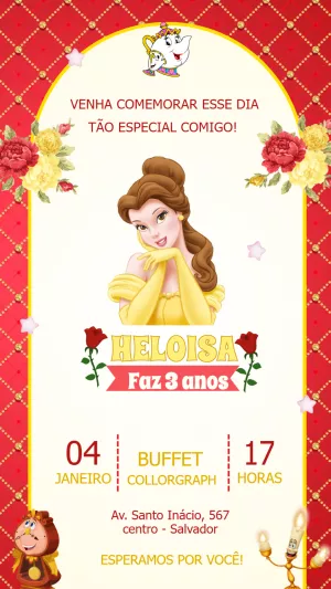 Invitación de cumpleaños Princesas – Estático – Gisele