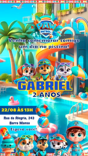 Invito di compleanno Paw Patrol – Statico – Felicity Artes