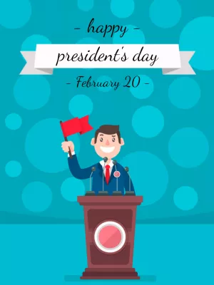 President's Day Post with Politician to Edit Online