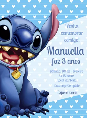 Stitch Birthday Invitation – Static – Decore Arte