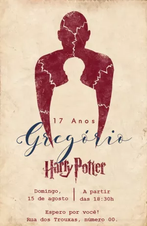 Convite de Aniversário Harry Potter Horcrux para Editar Online