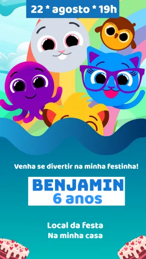 Invitación de cumpleaños Bolofofos – Estático – Waguinho