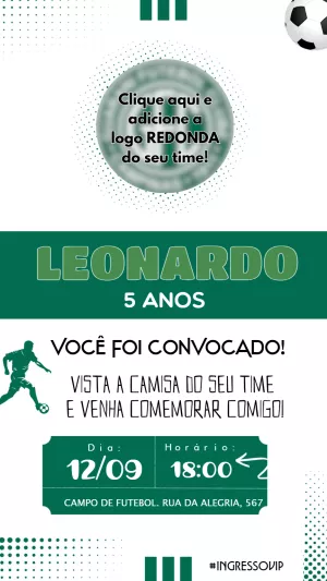 Convite de Aniversário Futebol Editável Online para Imprimir