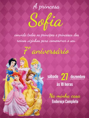 Invitación de cumpleaños Princesas – Estático – Jonathan Fiuza
