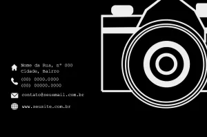 Cartão de Visita Fotógrafo com Câmera para Editar Online