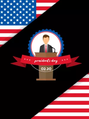 President's Day Patriotic Post to Edit Online