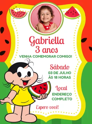 Convite Aniversário Magali com Foto para Editar Online