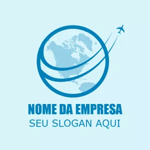 Logo de Turismo com Globo e Avião para Editar Online