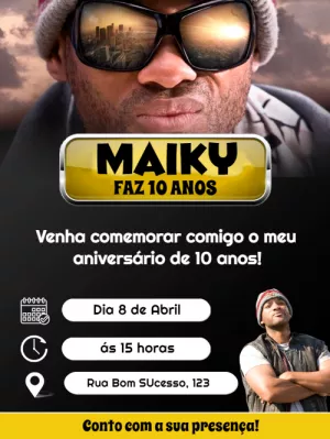 Convite Aniversário Hancock do Filme para Editar e Imprimir