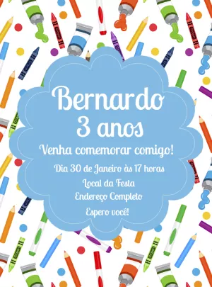 Convite de Aniversário Pintando o 7 para Editar Online