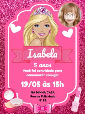 Invitación de cumpleaños Barbie – Estático – Pedro Henrique