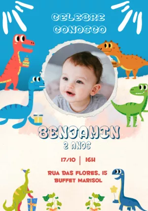 Invitación de cumpleaños Dinosaurio – Estático – Janielle
