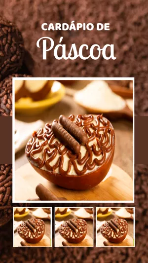 Cardápio de Páscoa com Foto de Chocolate para Editar Online