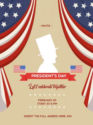 Patriotic President's Day Invitation to Edit and Share