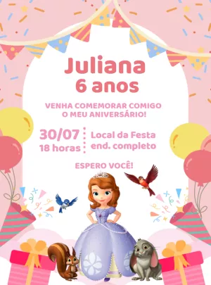 Invitación de cumpleaños Princesas – Estático – Decore Arte