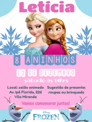 Frozen Birthday Invitation – Static – ig: @illustragio
