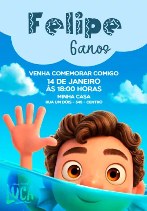 Convite de Aniversário Luca para Editar e Imprimir Online