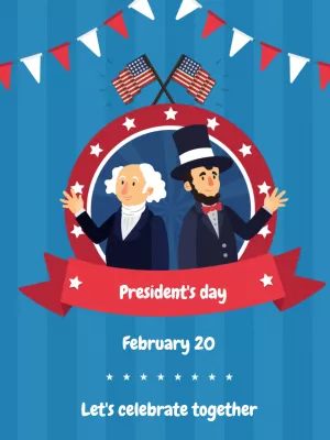 President's Day Post with Iconic Presidents to Edit Online