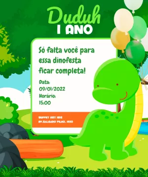 Invitación de cumpleaños Dinosaurio – Estático – Rubens