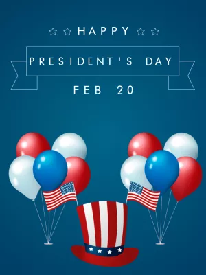President's Day Post with Patriotic Elements to Edit Online