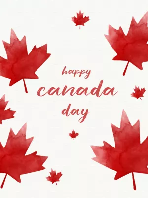 Canada Day Celebration Post with Maple Leaves to Edit Online