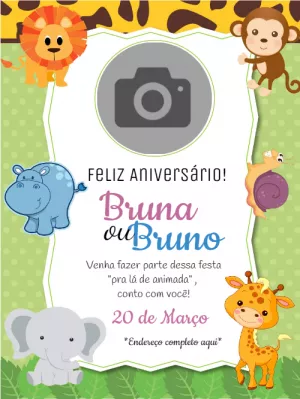Safari Birthday Invitation – Static – Wolf Designer