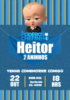 Convite de Aniversário O Poderoso Chefinho para Editar Online