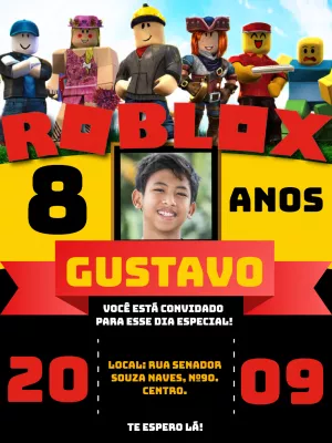 Invito di compleanno Roblox – Statico – Gley Leobas