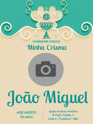 Convite de Crisma com Foto para Editar Online