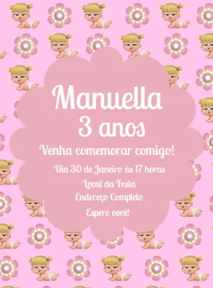Convite Aniversário Poderosa Chefinha para Editar Online