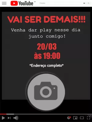 Convite de Aniversário Youtuber com Foto para Editar Online
