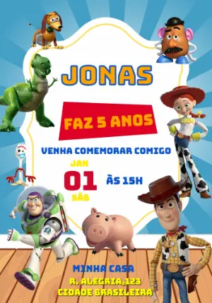 Invitation d'anniversaire Toy Story – Statique – Osvaldo