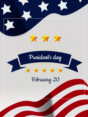 Editable President's Day Post with Patriotic Elements to Edit