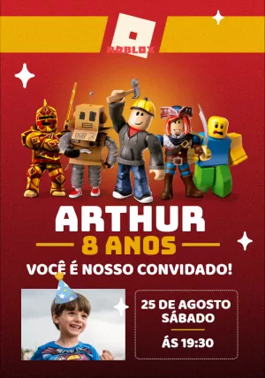 Invito di compleanno Roblox – Statico – Carlos Silva